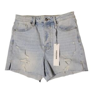 Vigoss Light Wash Distressed Denim Ace Short